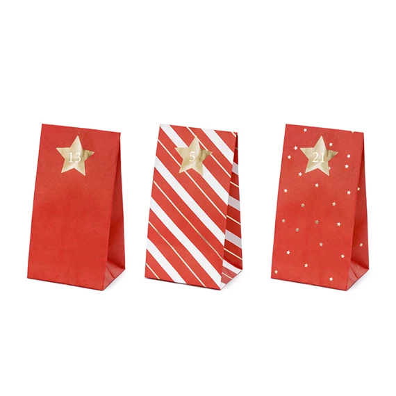 Adventi naptár tasakok, mix 8x18x6,5 cm