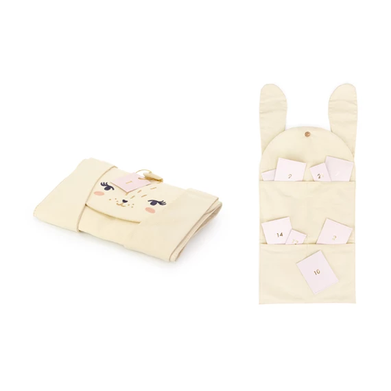 Adventi naptár töltelékkel - nyuszi szervező, mix 24x23,5 cm