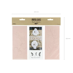 Ág levelekkel dekoráció púderrózsaszín S/9