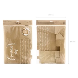 Ajándékdoboz "Just married" felirattal papír 30x30,5x16,5cm barna