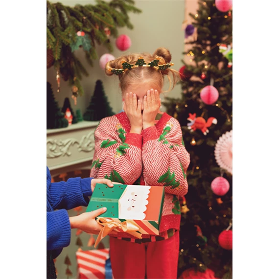 Ajándékdoboz mikulás 6x22,5x15 cm mix