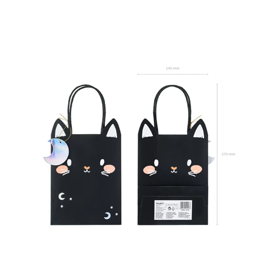 Ajándéktasak cica, vegyes, 8x14x18 cm