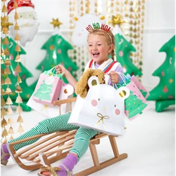 Ajándéktasak karácsonyfa mix 14x20,5x8 cm