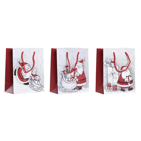 Ajándéktasak mikulással 26x13x32 cm 3 féle
