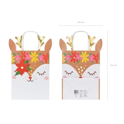 Ajándéktasak szarvas, mix, 20,5x30x10,5 cm