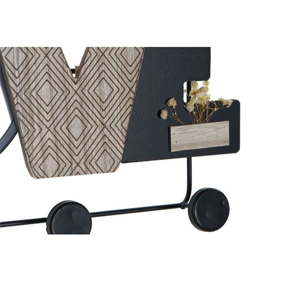 Akasztó falra "Home" és "Love" felirattal, tükörrel 45x5x21 cm 2 féle