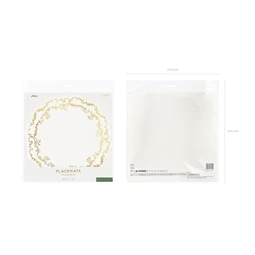 Alátétek arany díszítéssel, fehér, 35,5 cm S/6