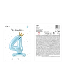 Lufi 4-es szám álló fólia 84 cm égkék