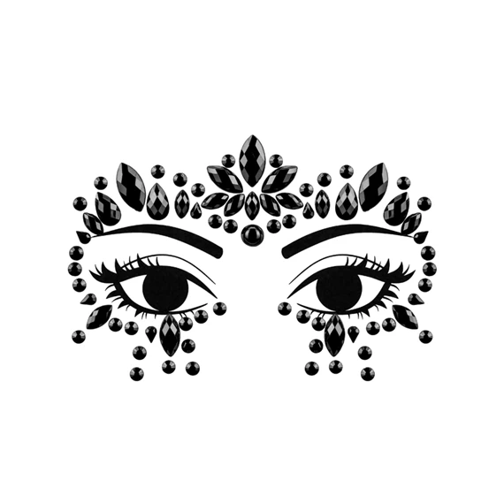 Arc dekoráció kristályok fekete 15x9 cm