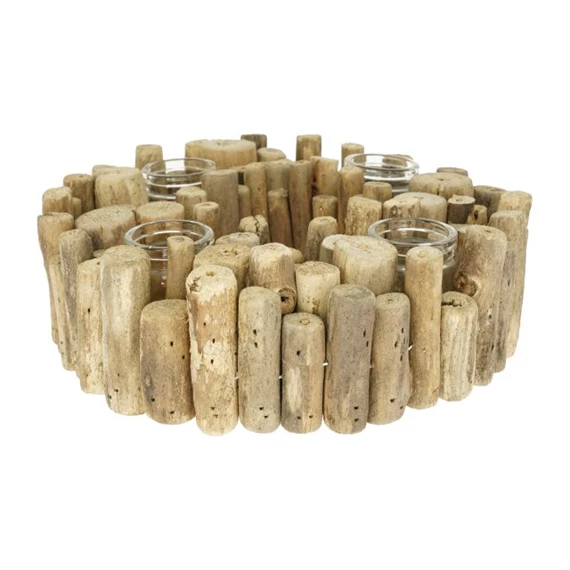 Asztaldísz kerek, mécsestartóval 23x7 cm