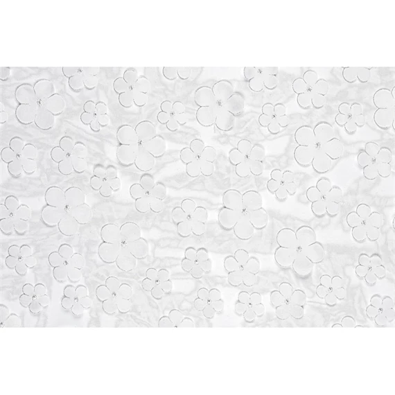 Asztali futó virágokkal fehér 26 x 500 cm