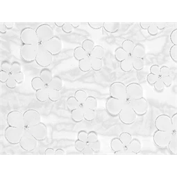 Asztali futó virágokkal fehér 26 x 500 cm