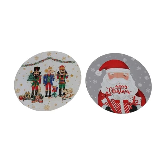 Asztali kínáló karácsonyi mintával 33x33x1,5 cm 2 féle