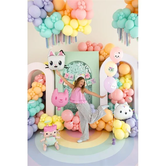 Baba doboz és macska fólia lufik, 43x46 cm és 35x37 cm, mix S/2