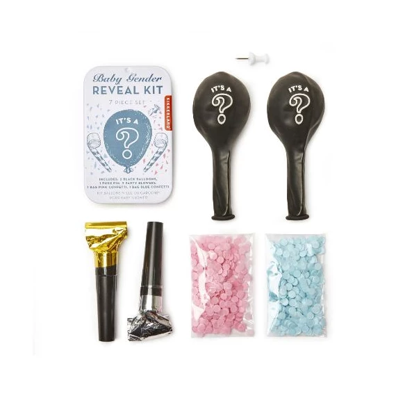 Baba nemét bejelentő készlet fémdobozban