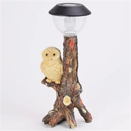 Bagoly fatörzsön ülő, LED-es szolár 11x35x15 cm