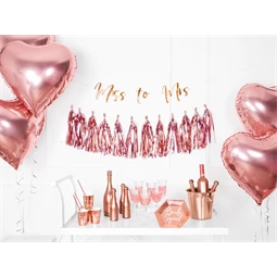 Banner Miss to Mrs rózsaarany 18x76 cm