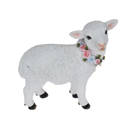 Bárány virágkoszorúval álló 19x9x18,5 cm