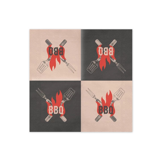 Bbq szalvéták 33x33 cm vegyes S/20