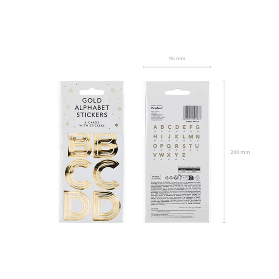 Betű matrica 4 cm arany S/6