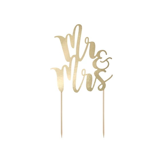 Betűző Mr&Mrs papír 25,5cm arany