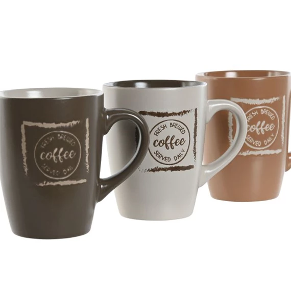 Bögre felirattal 360 ml 12x8,5x11 cm 3 féle