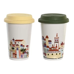 Bögre házakkal 10x10x14 cm 400 ml 2 féle