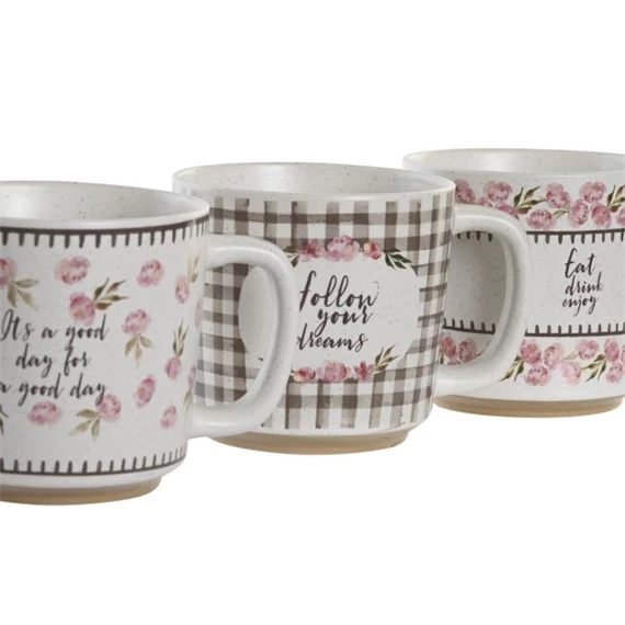 Bögre 13x10x9,5 cm 330 ml 3 féle