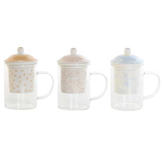 Bögre teás 12x8x14,5 cm 300 ml 3 féle