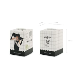 Szalag Happy 18 felirattal, krém, 76 cm