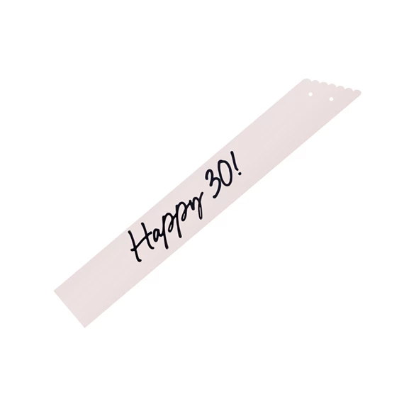 Szalag Happy 30 felirattal, krém, 76 cm