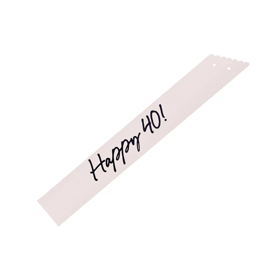 Szalag Happy 40 felirattal, krém, 76 cm