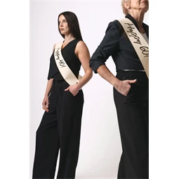 Szalag Happy 40 felirattal, krém, 76 cm