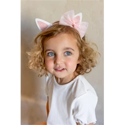 Fejpánt cicafül masnival rózsaszín 18,5x17 cm