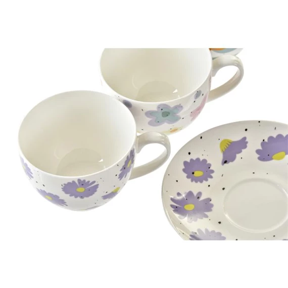 Csésze szett virágos 12x9x7 cm 220 ml 4 féle S/2