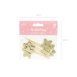 Cupcake dísz 1, születésnap arany 10 cm S/6