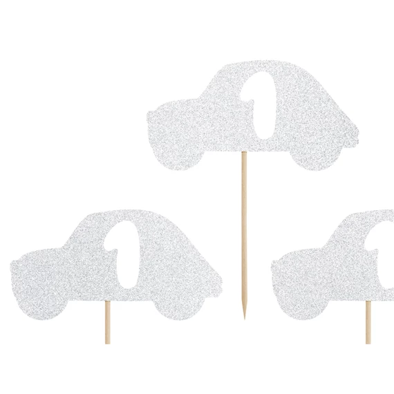 Cupcake dísz 1. születésnap, ezüst S/6