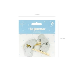 Cupcake dísz 1. születésnap, ezüst S/6