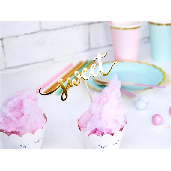 Cupcake dísz feliratok arany 13 cm S/6