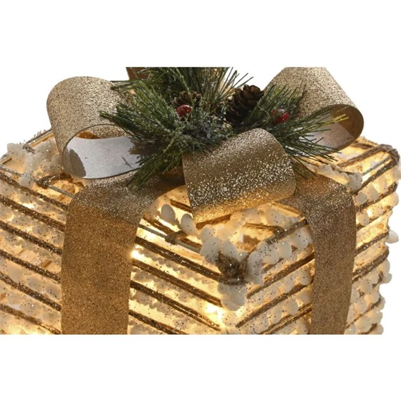 Dekoráció LED-es ajándékdoboz szett 25x25x25 cm S/3