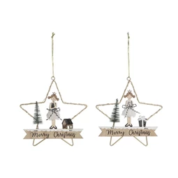 Dekoráció LED-es, akasztós 19,5x2x19 cm 2 féle