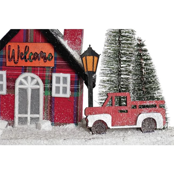 Dekoráció LED-es ház 38x15x21 cm