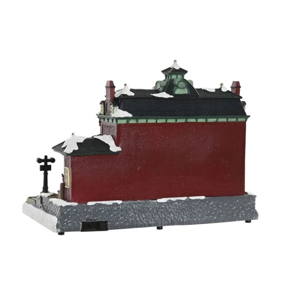 Dekoráció LED-es ház, zenélő, mozgó 32x16x30 cm