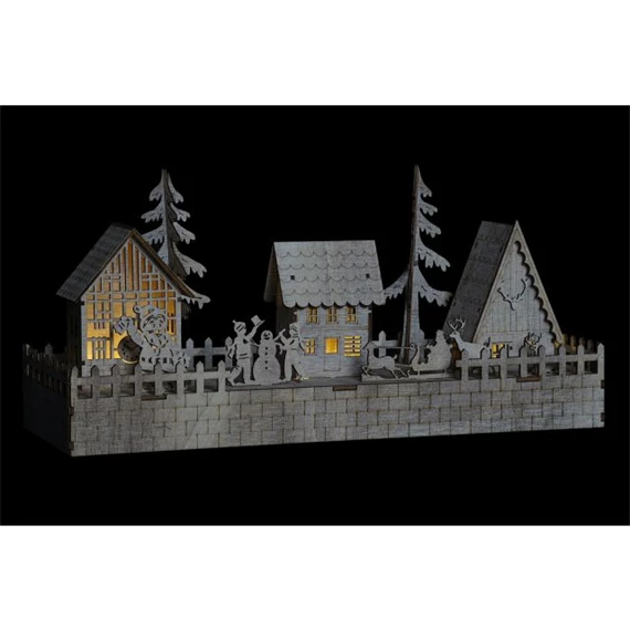 Dekoráció LED-es házak 45x15x20 cm