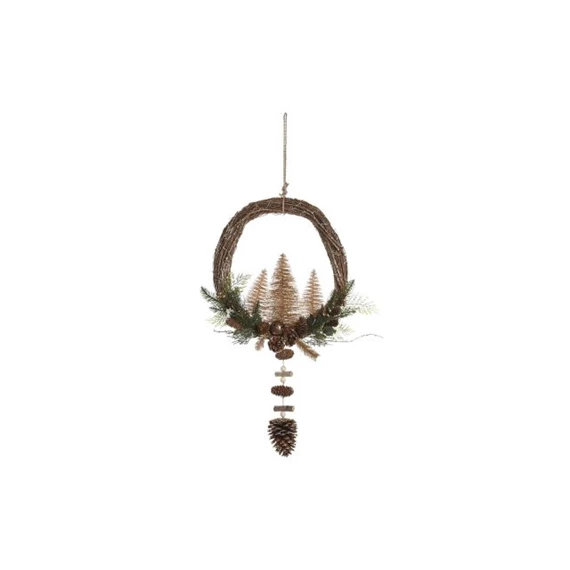 Dekoráció LED-es koszorú, akasztós 44x10x90 cm