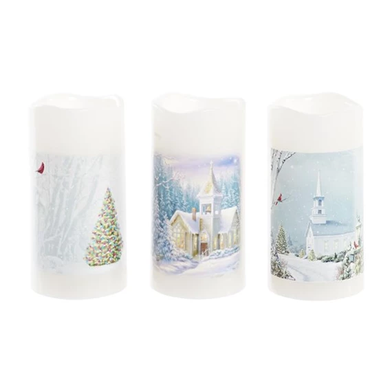 Dekoráció LED-es 7,5x7,5x15 cm 3 féle