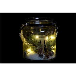 Dekoráció LED-es rénszarvas 14,5x14,5x17 cm