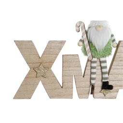 Dekoráció "Noel" és "Xmas" felirat 32x2x19 cm 2 féle