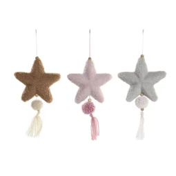 Dekoráció akasztós csillag 14x4x26 cm 3 féle