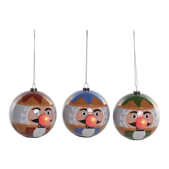 Dekoráció akasztós diótörő LED-es 8x8x8 cm 3 féle